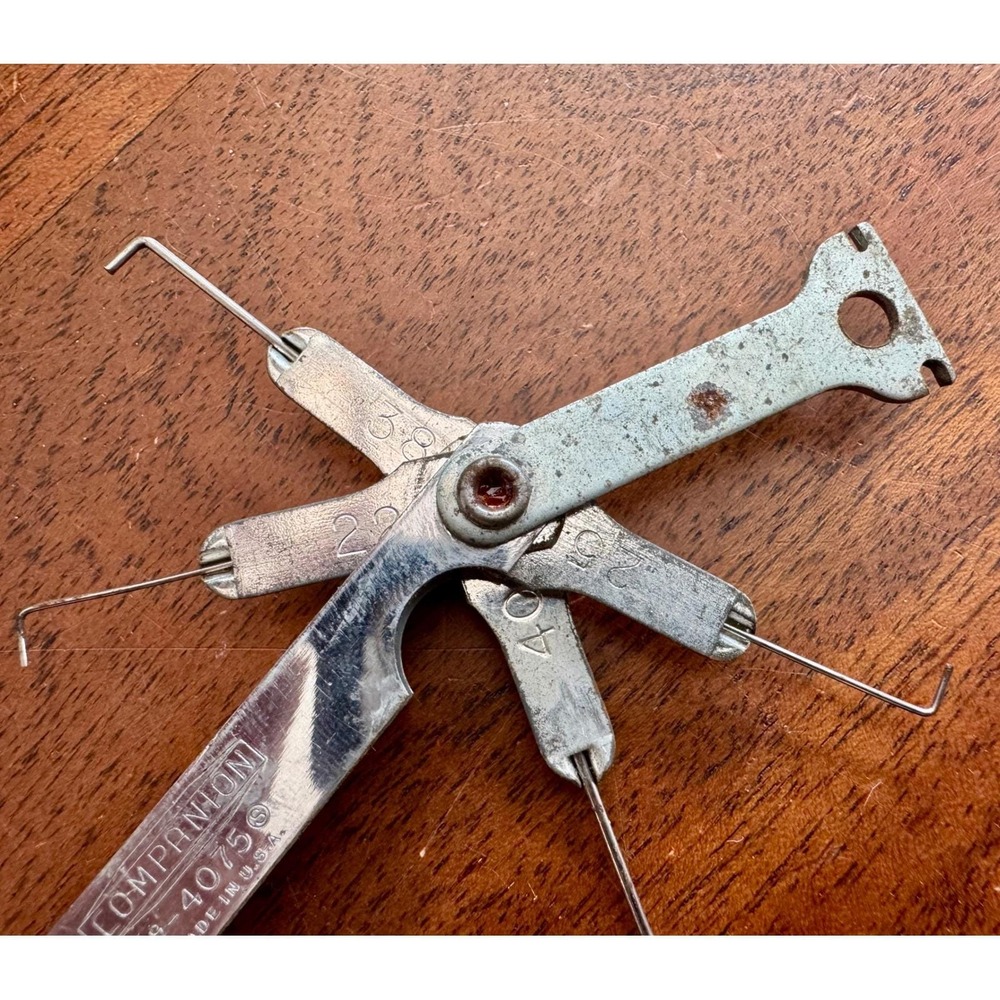 Vintage Companion‎ 9-4075 Spark Plug Gap Gauge Tool Folding Wire Made in USA - Picture 5 of 6